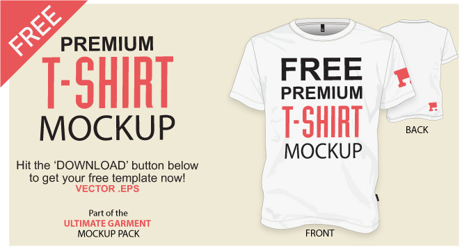 Download Free t shirt template vector mockup vector file
