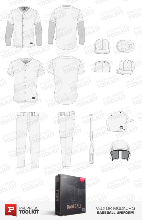Download Baseball Uniform Vector mockup template pack