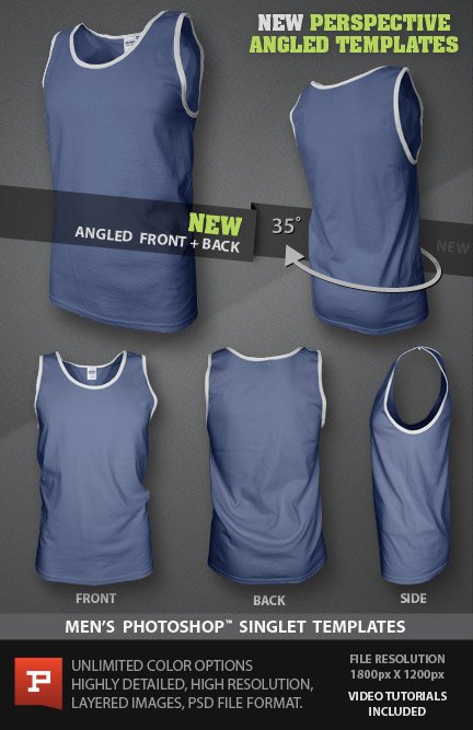Download Photorealistic Ghosted Singlet Template PSD