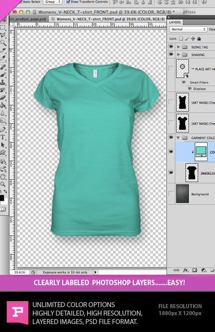 Download Photoshop V Neck T Shirt Template | Joy Studio Design ...