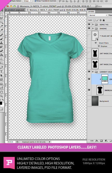 Download Photoshop V Neck T Shirt Template | Joy Studio Design Gallery - Best Design