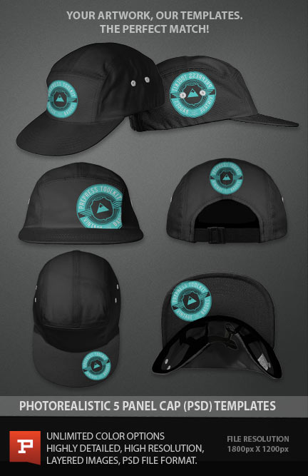 Download All new 5 Panel Cap Template Photoshop PSD