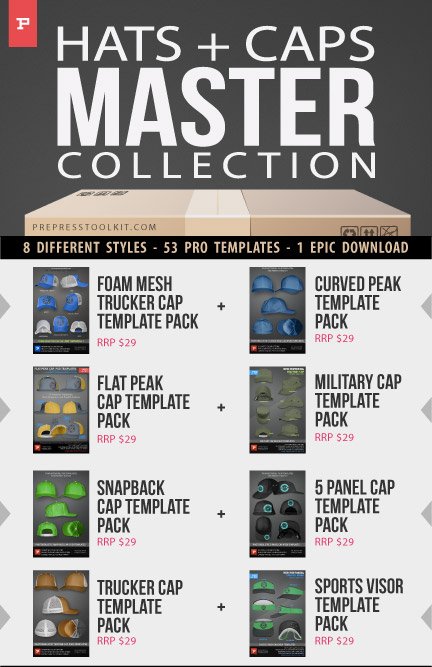 Download Hats 'n' Caps Master Collection - Photoshop Templates